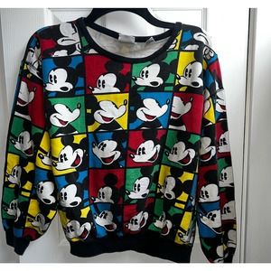 Vintage Mickey Mouse Crewneck AOP Sweatshirt Mickey & CO 1990s